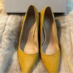 Franco Sarto Mustard Suede heels